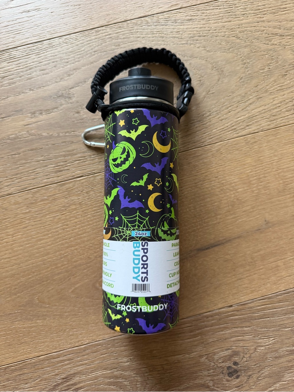 Frost Buddy 24oz Sports Buddy with Paracord Handle - Glows in the Dark- NWT